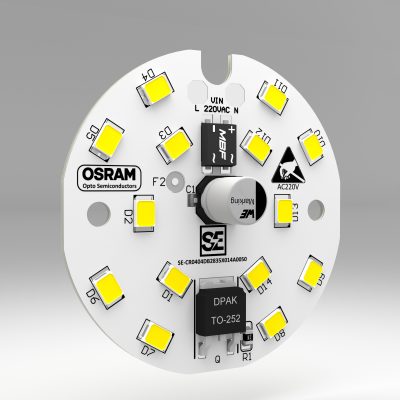 shoplight.ir - ماژول اسرام گرد توان 7.5 وات قطر 4 سانتیمتر آلومینیوم ضخامت 1.6 میلیمتر DOB تغذیه ولتاژ 220 ولت شهری بدون فلیکر
